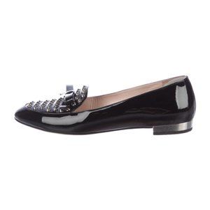 Miu Miu Patent Leather Studded Loafers
